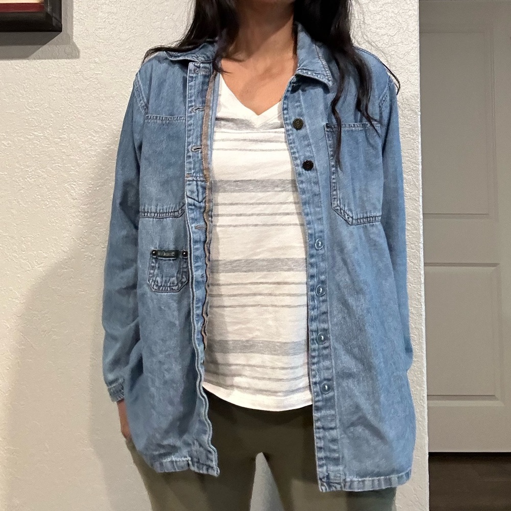 Vintage 90’s denim jean shacket shirt